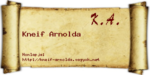Kneif Arnolda névjegykártya